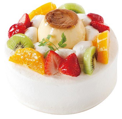 プリンパーティー 生クリーム ケーキ 5号 フルーツ系ケーキ デコレーションケーキ スイーツとケーキのお取り寄せ通販 ケーキ ハウス リバージュ