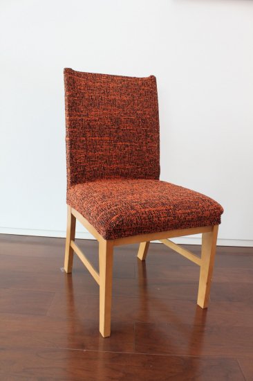 【縦横ストレッチ】スペイン製チェアカバー（椅子カバー）：ツイード 座面２枚組又は背付２枚組