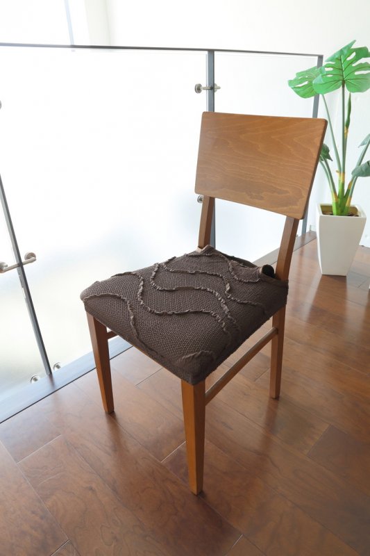 スペイン製ストレッチチェアカバー（椅子カバー）：ウェーブ座面２枚組又は背付２枚組
