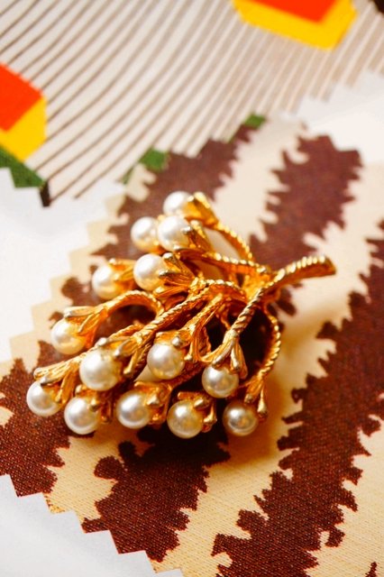 USA VINTAGE 1960's PEARL TREE BROOCH アンティーク ヴィンテージ