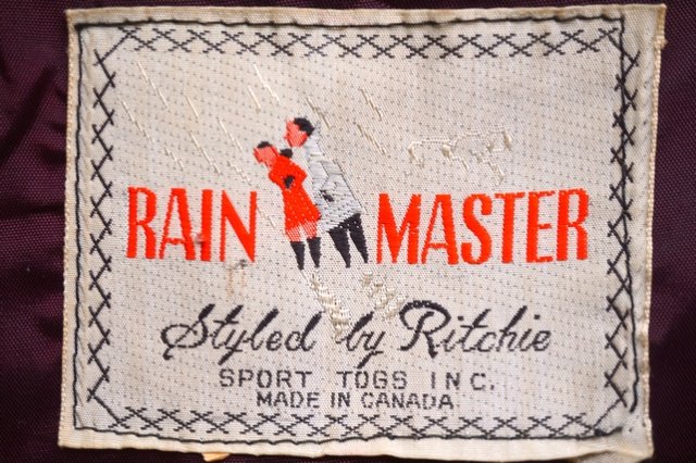 VINTAGE 1950's “RAIN MASTER” BLACK＆GRAY PIN STRIPE COAT