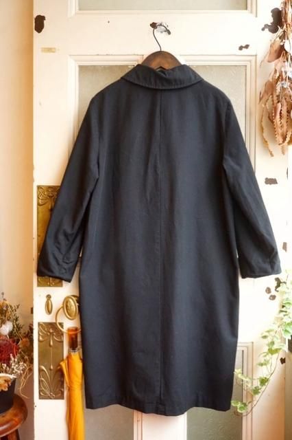 VINTAGE 1960's “ORDER MADE” W-POCKET×BIG BUTTON BLACK COAT VINTAGE 1960's “ORDER MADE” W-POCKET×BIG BUTTON BLACK COAT
