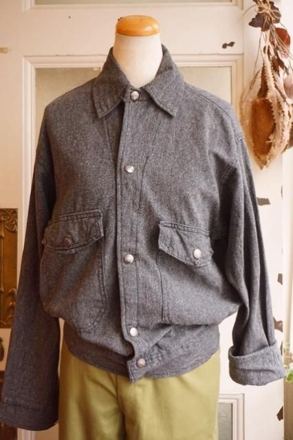 USA VINTAGE 30's~40's BLACK CHAMBRAY JACKET 1930年代 1940年代 