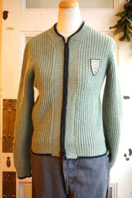 USA VINTAGE 60s 《Barclay》 L.GREEN KNIT CARDIGAN ヴィンテージ