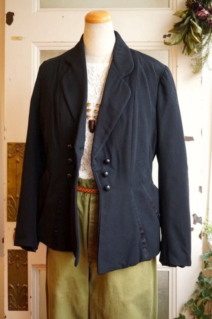 FRANCE VINTAGE 40s 40年代 BLACK CLASSICAL JACKET ヴィンテージ