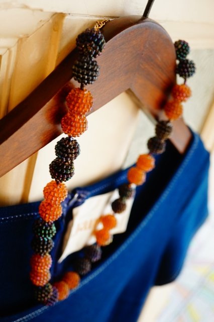 USA VINTAGE 60s 70s BLACK＆BROWN BERRY NECKLACE 60年代 70年代