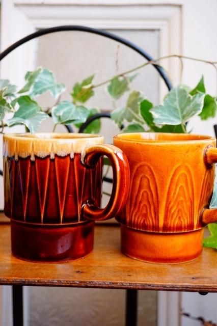 ☆ペアセット☆USA VINTAGE 50's 60's WOODY MUG 木目調 ヴィンテージ