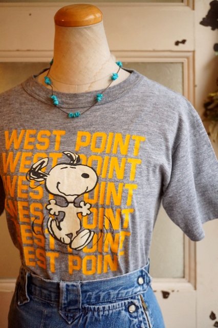 70s ヴィンテージ 染み込み WEST POINT Tシャツ ウエストポイント