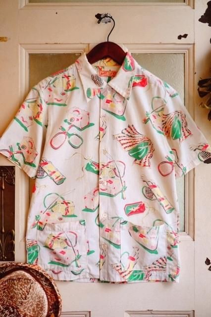 USA VINTAGE 50s JANTZEN ヴィンテージ アロハ 柄シャツ 50年代 50's 