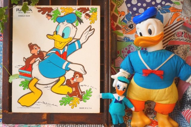 USA製 VINTAGE DISNEY ドナルドダック チップとデール 70s 70's パズル 