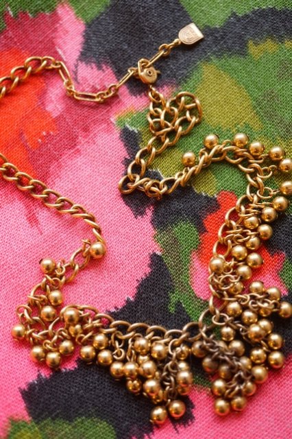 USA VINTAGE 70s 70's MICRO GRAPE NECKLACE (GOLD) ヴィンテージ