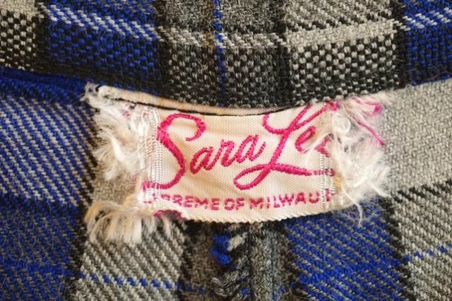 USA VINTAGE 50s 50's GRAY＆BLUE PLAID RAYON PANTS 50年代