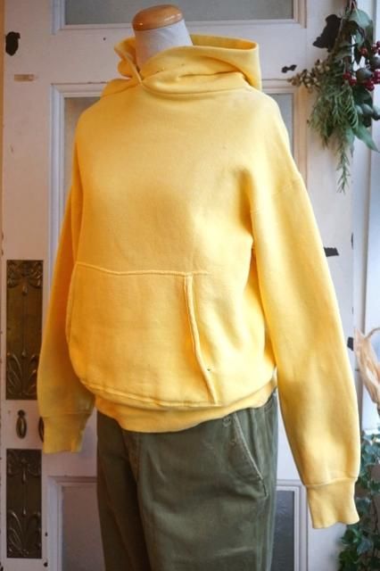 ☆希少☆USA VINTAGE 50s 60s YELLOW PARKA HOODIE ヴィンテージ スウェット 60年代 パーカー フーディー  イエロー 【送料無料】 - 【古着・雑貨の店 かるた】