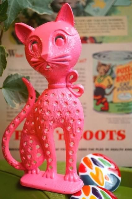 USA 60s 60's VINTAGE PINK CAT EARRING HOLDER ヴィンテージ キャット