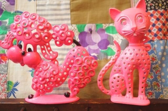 USA 60s 60's PINK CAT EARRING HOLDER 猫 USA 60s 60's VINTAGE PINK CAT EARRING HOLDER ヴィンテージ