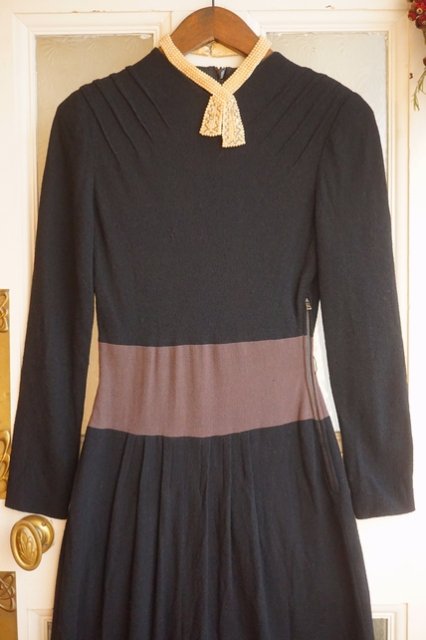 USA VINTAGE ～1940s BLACK＆BROWN BI-COLOR DRESS 40年代 ...