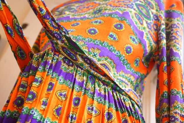 USA VINTAGE 60's 70's PSYCHEDELIC PRINT DRESS ヴィンテージ