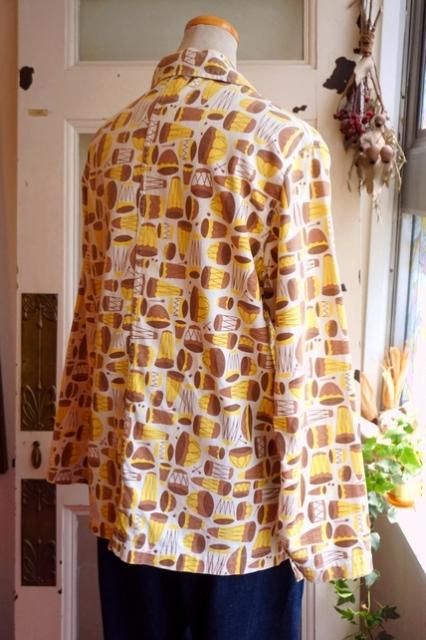USA VINTAGE 50s 50's SEARS “AFRICAN INSTRUMENT PRINT