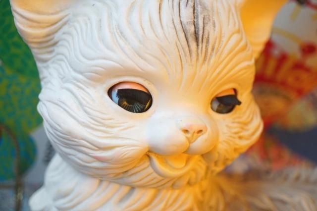 USA VINTAGE EDWARD MOBLEY 50s 60s RUBBER CAT 猫 スリーピングアイ 