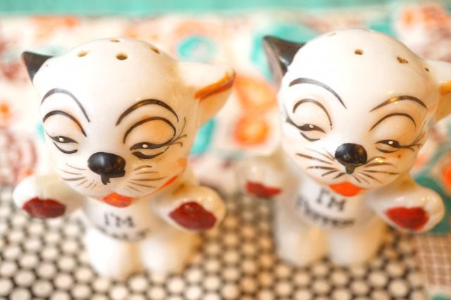 希少 VINTAGE 1940s-50s BONZO DOG CERAMIC S＆P ヴィンテージ 英国 アンティーク 犬 ボンゾー -  【古着・雑貨の店 かるた】