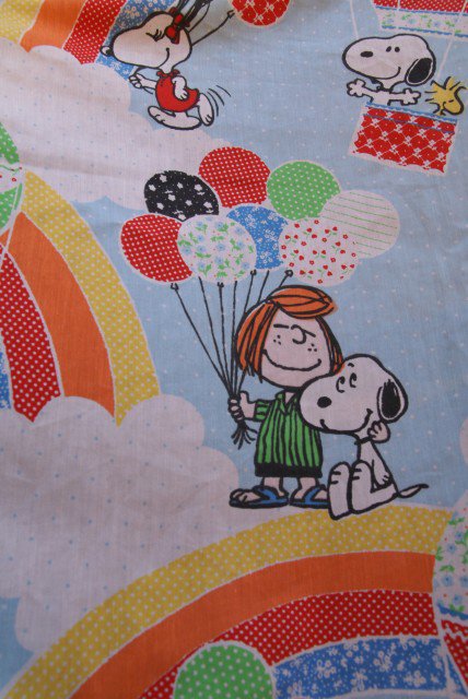 SNOOPY スヌーピー 布 cotton fabric 60s vintage
