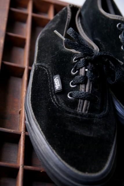 USA製VANS☆“Authentic Black”レア素材!(VANSスニーカー/24‐24.5cm