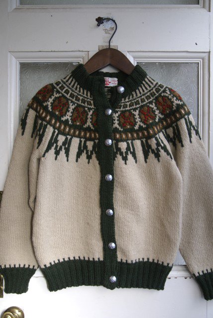 vintage nordic knit wool100%