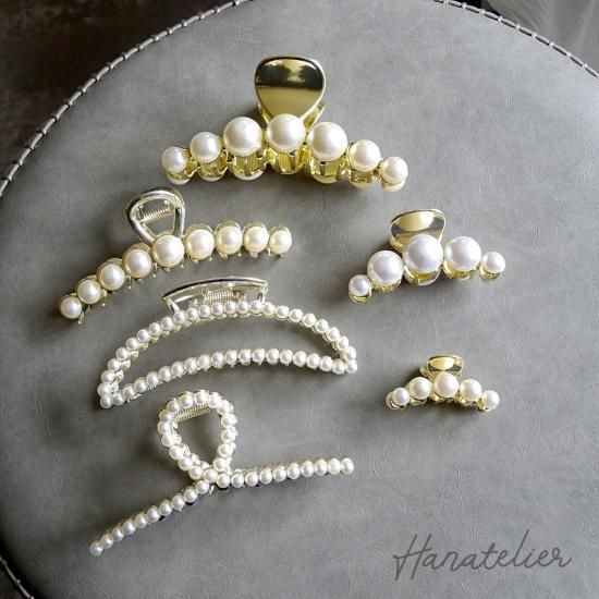 【６種類】パールラインのGOLDヘアクリップhai-pearl【定形外郵便】 - Accessory Shop --ハナトリエ--