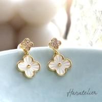 JEWELRY ATELIER OREFICE クローバーピアス PT K18/Pt「アミ クローバー」ピアス｜【オレフィーチェ】Orefice
