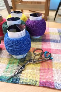 手織り体験教室　博多リバレイン　テキスタイル長尾　織物の体験教室