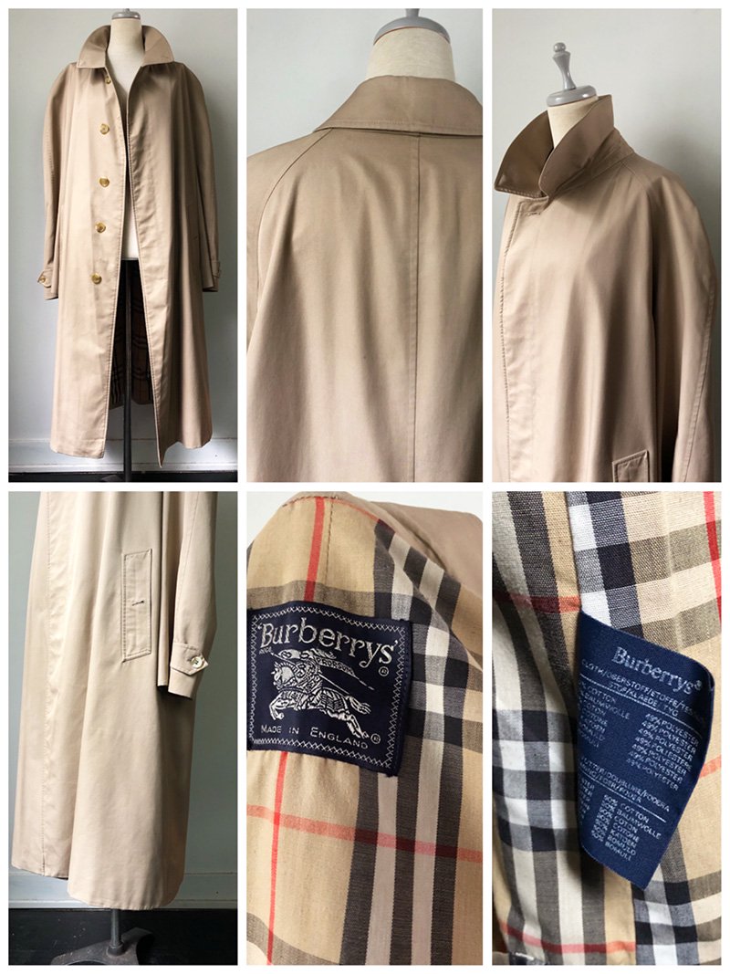 英国製 vintage Burberry バーバリー ステンカラーコート（ロング丈