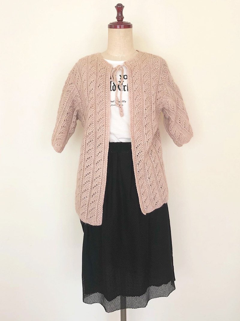 USA VINTAGE MOHAIR MIX FUR DESIGN CARDIGAN/アメリカ古着モヘア混