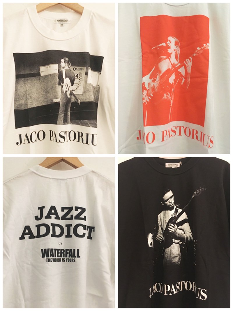 WATERFALL × 内山繁 × Jaco Pastorius 限定コラボレートTシャツ (white