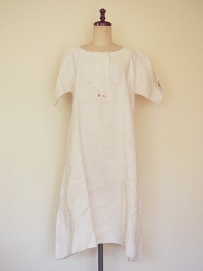France vintage linen embroidery dress (NC) フランス ヴィンテージ