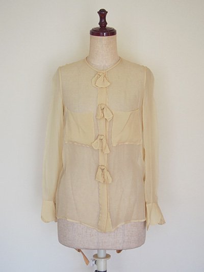 Chloe silk chiffon blouse (cream ivory) クロエ シルク・シフォン