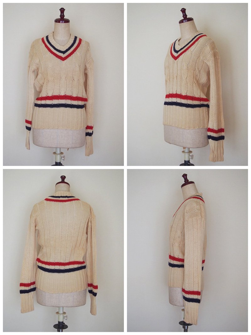 USA 1940's vintage cricket knit sweater アメリカ 1940年代 