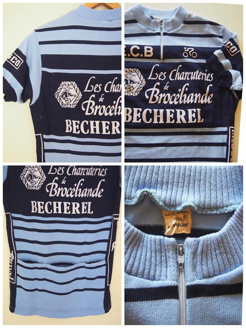 France 1980's vintage cycling shirts (pale blue) フランス