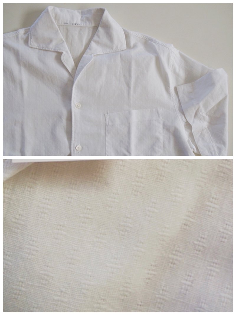 1950's Germany vintage shark collar short sleeve shirts(white