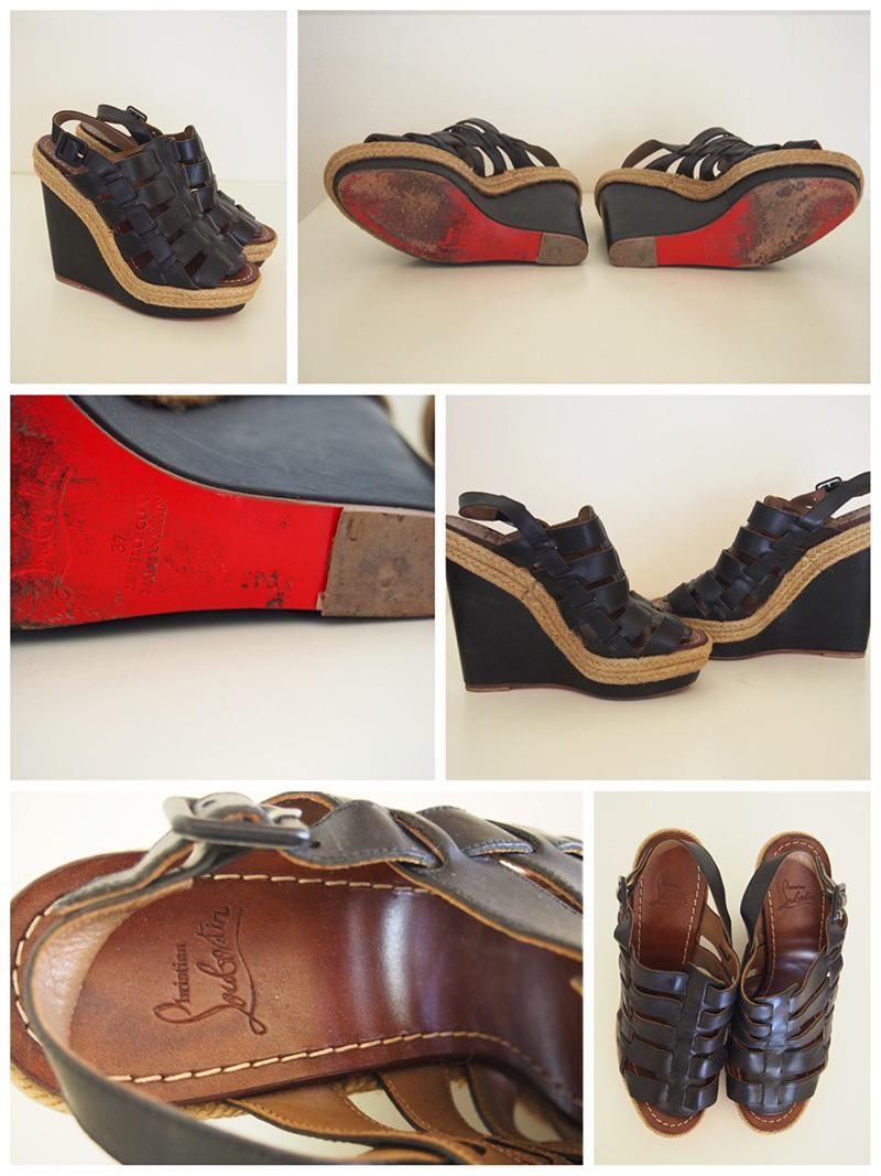 ルブタンウェッジソールサンダル37.5サイズ