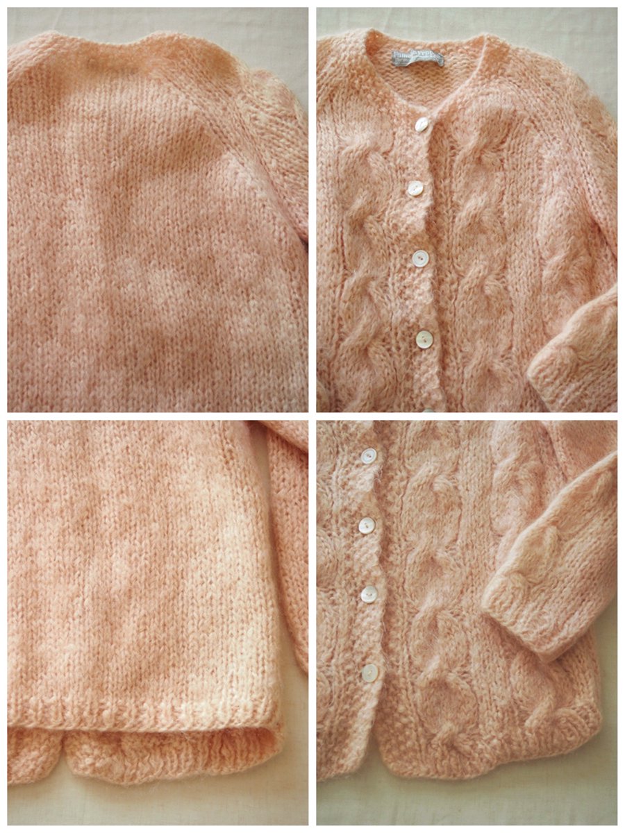 Italy vintage mohair cardigan (pale pink) / イタリア ヴィンテージ