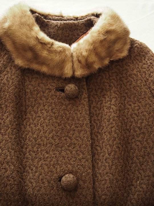 USA vintage fur collar coat (brown) / アメリカ ヴィンテージ ファー襟付きコート (ブラウン) -  spacemoth / fripier zoetrope - vintage / new clothing, music, cinema & books