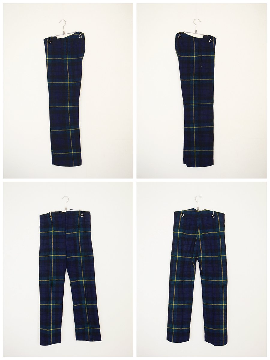 UK vintage tartan trousers / イギリス ヴィンテージ スコットランド連隊 タータン・セレモニー・パンツ (green  check) - spacemoth / fripier zoetrope - vintage / new clothing, music,  cinema & books