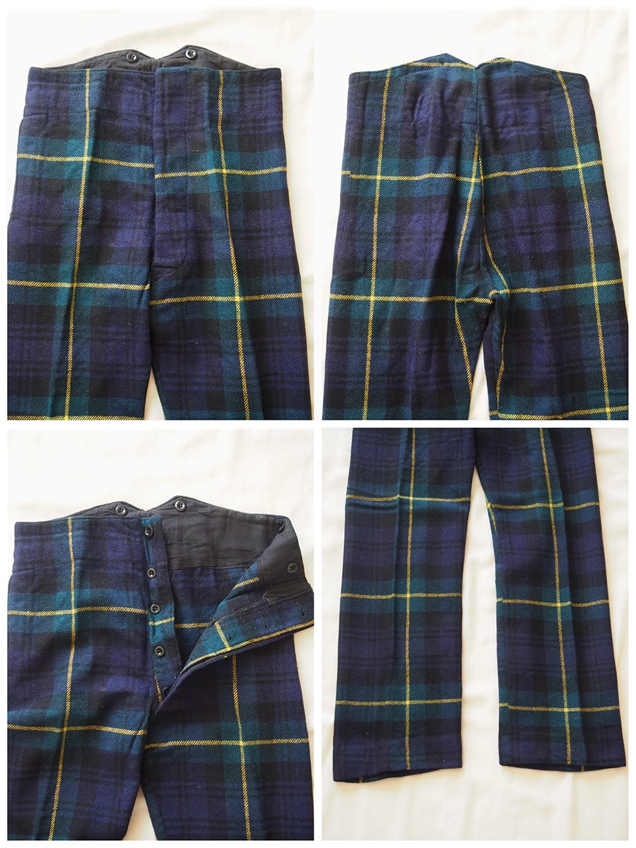 UK vintage tartan trousers / イギリス ヴィンテージ スコットランド連隊 タータン・セレモニー・パンツ (green  check) - spacemoth / fripier zoetrope - vintage / new clothing, music,  cinema & books