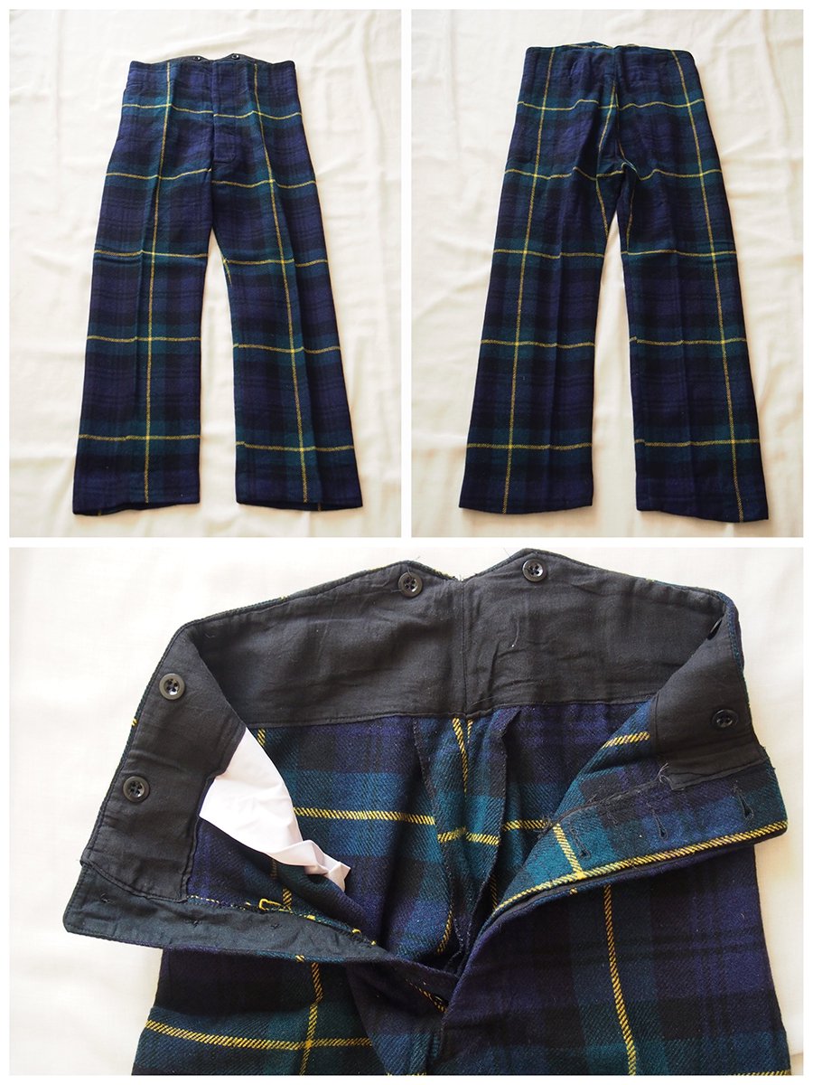 UK vintage tartan trousers / イギリス ヴィンテージ スコットランド連隊 タータン・セレモニー・パンツ (green  check) - spacemoth / fripier zoetrope - vintage / new clothing, music,  cinema & books