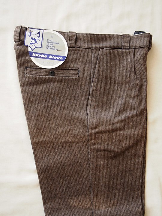 France 1950's vintage “barbe bleue” trousers / フランス 1950年代 ヴィンテージ モールスキンパンツ  (brown / dead stock) - spacemoth / fripier zoetrope - vintage / new  clothing, music, cinema  books