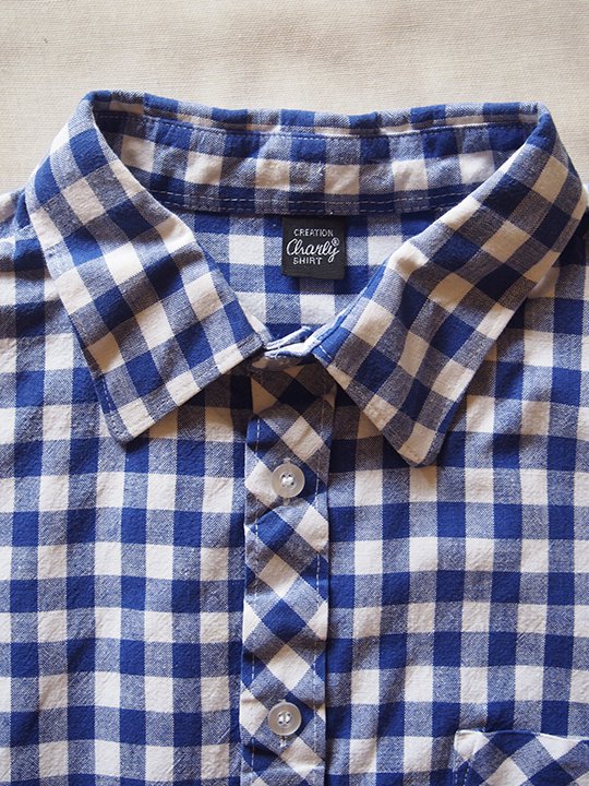 <img class='new_mark_img1' src='https://img.shop-pro.jp/img/new/icons13.gif' style='border:none;display:inline;margin:0px;padding:0px;width:auto;' />Europe vintage gingham check cotton shirts (white  blue) / 衼å ơ 󥬥å åȥ󡦥 (  )