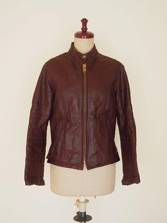 USA vintage single motorcycle leather jacket (brown) / アメリカ ヴィンテージ  シングルライダース レザー ジャケット (ブラウン) - spacemoth / fripier zoetrope - vintage / new  clothing, music, cinema & books