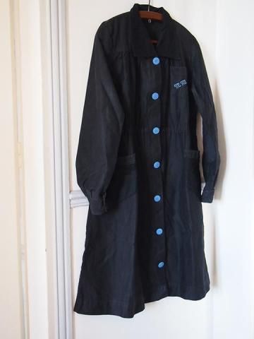 <img class='new_mark_img1' src='https://img.shop-pro.jp/img/new/icons13.gif' style='border:none;display:inline;margin:0px;padding:0px;width:auto;' />France 1950's vintage black cotton work dress (black  blue) / ե 1950ǯ ơ ɽɥ쥹 (߿忧)