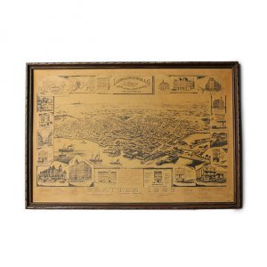 40s LLEWELLYN.DODGE&CO SEATTLE MAP OF FLAME