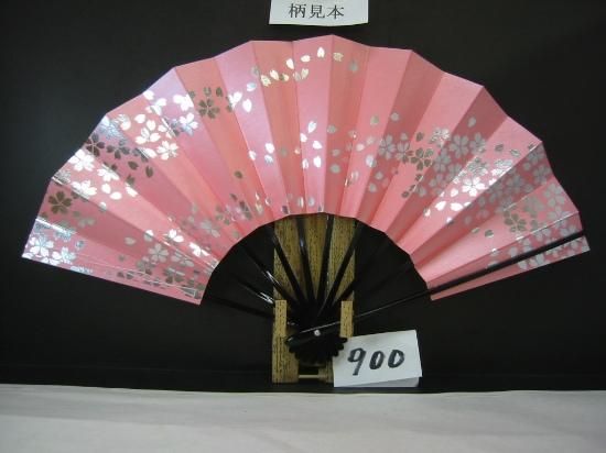 舞扇子　桜　白　シルバー 舞扇子の扇亘】A2596 舞扇子 カラフル桜柄 シルバー引き